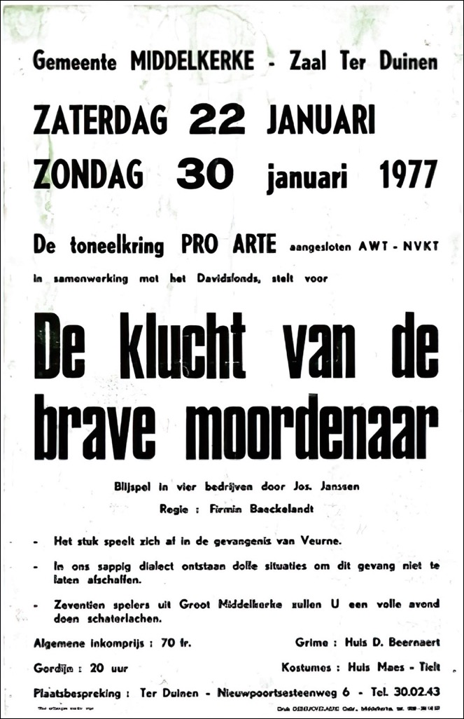 1977 De Klucht van de Brave Moordenaar affiche